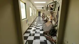 Corridor Destruction 2, Blender Animation, RBDLAB Addon, Rigid Body Simulation