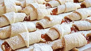 Рогалики за 10 минут. Вкусные Постные Рогалики с Вареньем.