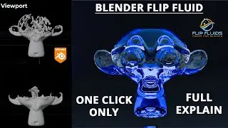 Fluid Inside in Monkey Head using Blender Flip Fluid