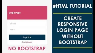 Responsive Login Page in HTML using CSS | Create Responsive Login Form in HTML without Bootstrap