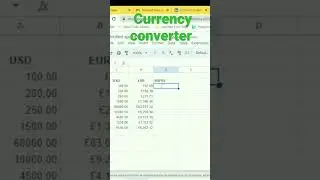 currency converter in #googlesheets #excel #tutorial #shortshorts #shorts