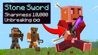 Minecraft Manhunt, But Every Time You Take Damage You Get An OP Enchant