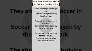 Present Continuous Tense Active and passive voice 