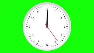 One Minute White Analogue Clock on Green Screen | 4K | FREE TO USE