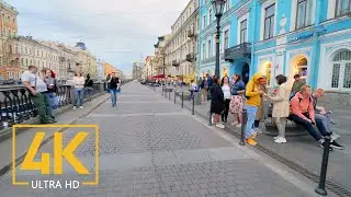 Virtual Walk along the Streets of Saint Petersburg, Russia - 4K Walking Tour with City Sounds