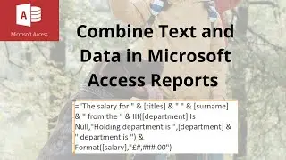 How to Combine Text Fields in Microsoft Access Reports