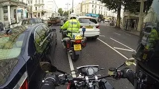 Police biker and filtering