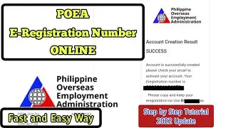 Paano kumuha ng POEA E Registration Number? | E Registration Account | 2022 Update