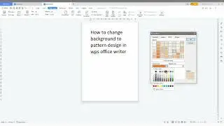 How to change background to pattern design in wps office writer