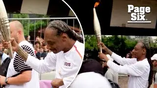 Watch Snoop Dogg carry Olympic torch on final leg of journey to Paris Olympics