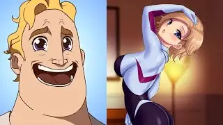 Mr Incredible becoming Canny (Spider Gwen Stacy)