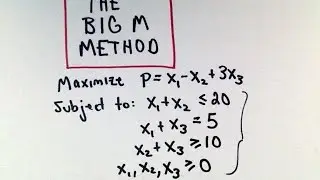 ❖ The Big M Method : Maximization with Mixed Constraints ❖