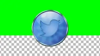 Twitter logo animation green screen, transparent background FREE