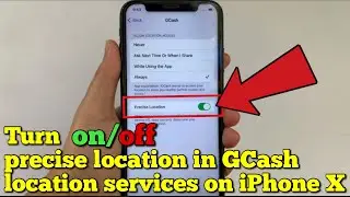 How to turn on or off precise location in Gcash location services on iPhone X