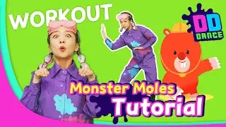 💃 Mo-mo-mo Monster Moles 🦡| DD Dance Tutorial | Kids Workout | Dance Along | Learn Dance | DragonDee