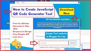 Free Javascript QR Code Generator Script | How to Create Tool Website Script in Blogger