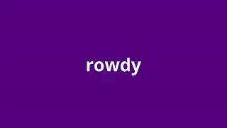 what is the meaning of rowdy.