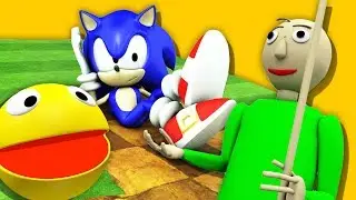 LOKMAN: BALDIS BASICS VS 3D PACMAN and SONIC The Hedgehog (Official series)