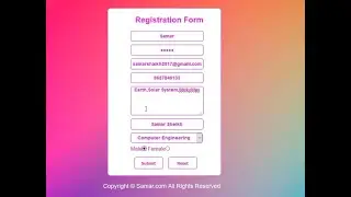 Registration Form Using HTML & CSS