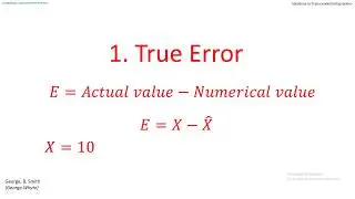 Numerical analysis with python. Types of Errors