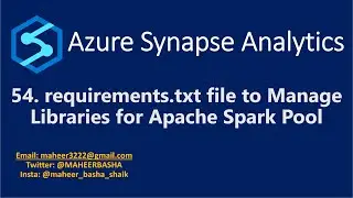 54  requirements.txt File to Manage libraries for Apache Spark pool in Azure Synapse Analytics