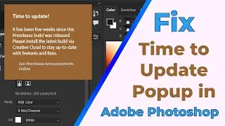 How to remove Time To Update Popup In Adobe Photoshop