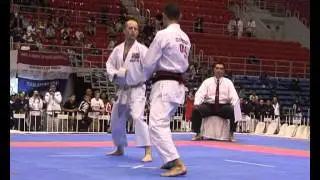 Team Kumite semi final Iimura JPN vs Sundvor NOR 1st match