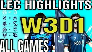 LEC Highlights Week 3 Day 1 ALL GAMES | LEC Spring W3D1