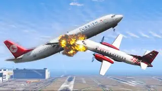 Fatal Collision of Two Planes During Takeoff Emergency Landing GTA 5