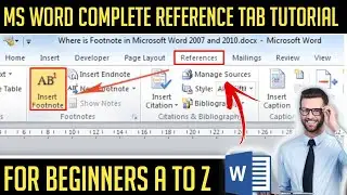 MS Word Reference Tab Complete Tutorial In Hindi | How To Use MS Word Complete Step By Step Part 4