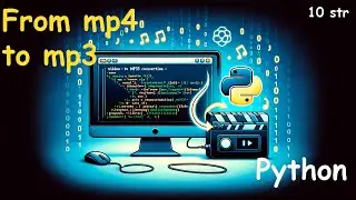 Конвертация mp4 файла в mp3 используя Python (moviepy.editor) | Уроки Python