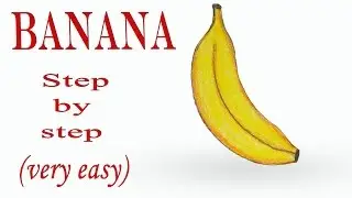 How to draw a banana step by step (very easy)  || art video