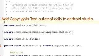 How to Add Copyright Profile to Android Studio ||Java file header template