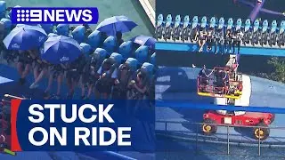 Rescue mission for people trapped on ride at Sea World | 9 News Australia