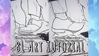 (𝘽𝙇/𝙔𝙖𝙤𝙞 𝘼𝙧𝙩): How to Draw a Shoe Stepping Over Someone's Trousers