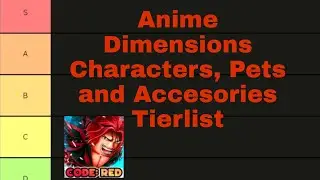 Anime Dimensions Characters, Pets and Accesories Tierlist