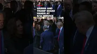 Harris and Trump shake hands at 9/11 service