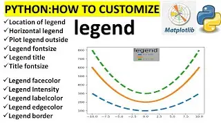 Matplotlib: Customizing the legend|LEGEND FUNCTION IN MATPLOTLIB |PYTHON| Matplotlib Legend Tutorial