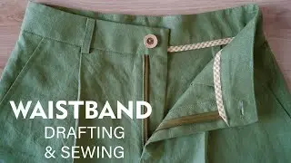 ❎ How To Draft And Sew Waistband On Pants | Trousers Waistband Sewing Techniques