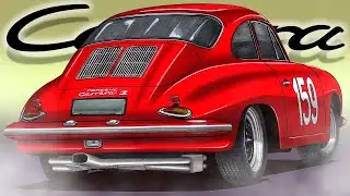 Крутий малюнок спортивного @Porsche 356B Carrera 2 GT Coupe T6 | Realistic Drawing Porsche 356