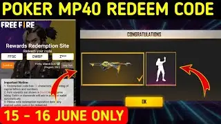 Free Fire Today Redeem Code 15 june | ff Reedem Codes | Lol Emote Poker Mp40 Redeem Code Free Fire