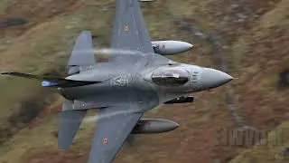 F16 Fighters Fast & Low in the Mach loop  Four Belgian F-16 Fighting Falcons Low Level in Wales UK