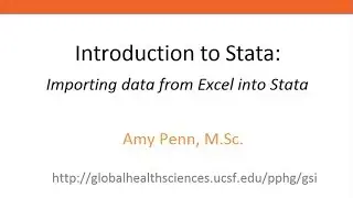 Introdcution to Stata - Importing data from Excel