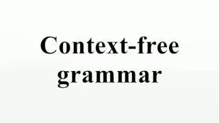 Context-free grammar