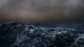 ⚡️ Thunderstorm And Rain Sounds Over a Rough Ocean with Big High Waves and Real Lightning Strikes.