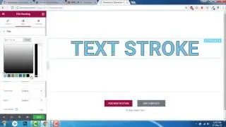 How to add text stroke in Elementor