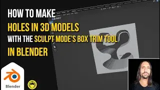 Blender tip: How to make holes in Sculpt Mode using the Box Trim tool - for Beginners