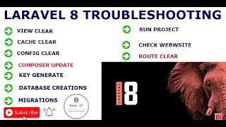 Laravel 8 Troubleshooting ( Cache Clear,Route Clear,Composer Update,Key Generate ) | Easy IT