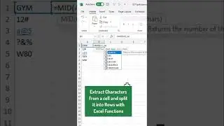 037 Split text/ numbers /symbols into columns with Excel Functions