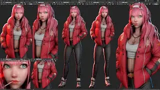 Blender 3D Character Creation (Timelapse) - Sculpting Zero Two